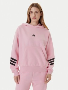 adidas Bluza Future Icons 3-Stripes JE0183 Różowy Loose Fit