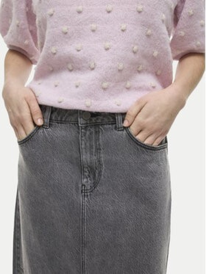 Vila Spódnica jeansowa Kiki 14104371 Szary Regular Fit