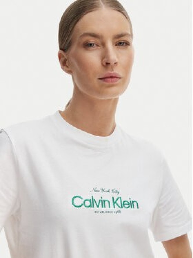 Calvin Klein Jeans T-Shirt NYC Logo LV047F810G Biały Classic Fit