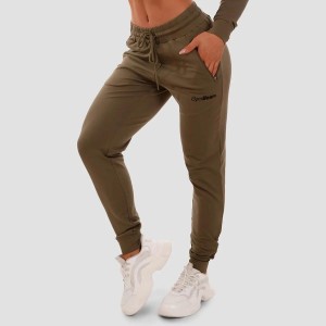 Spodnie dresowe damskie fitness z kieszeniami na zamek TRN