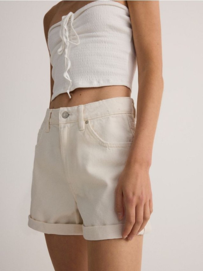 Szorty jeansowe - złamana biel