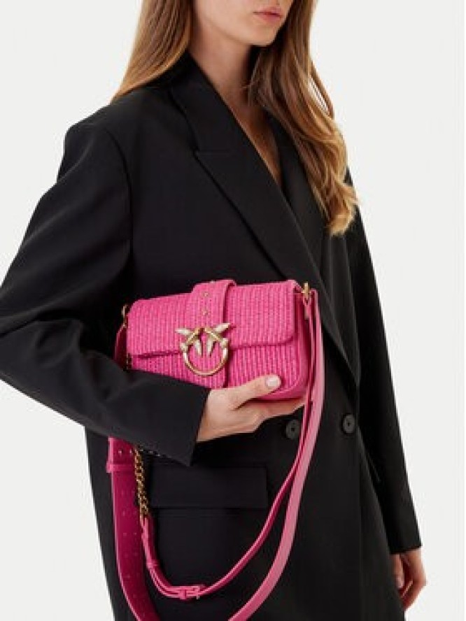 PINKO Torebka Love One Mini Slouchy Fl PE 25 PLTT 104340 A2CF Różowy