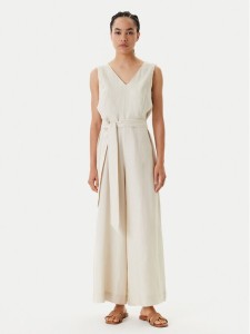 United Colors Of Benetton Kombinezon 4AGHDT00E Beżowy Wide Leg