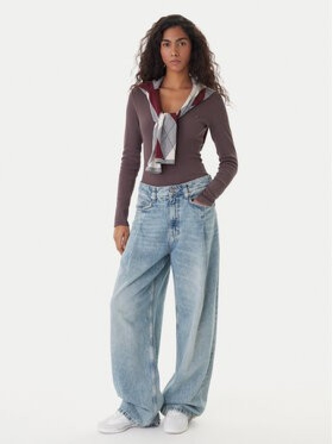 Tommy Jeans Bluzka Essential DW0DW17990 Brązowy Slim Fit