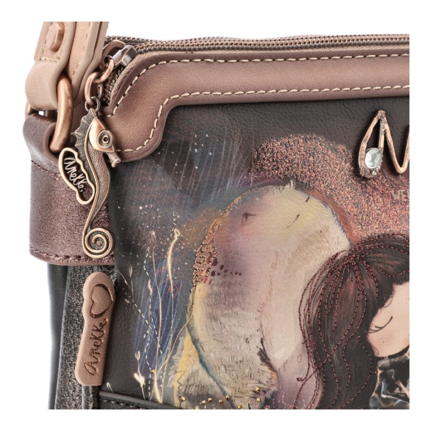 Brązowa Torebka Anekke Stylowa Damska Listonoszka Na Ramię