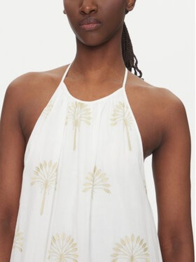 Simona Corsellini Sukienka letnia P25CPAB02601 Biały Relaxed Fit