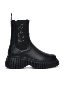 KARL LAGERFELD Botki Kreeper Wedge KL44460 Czarny