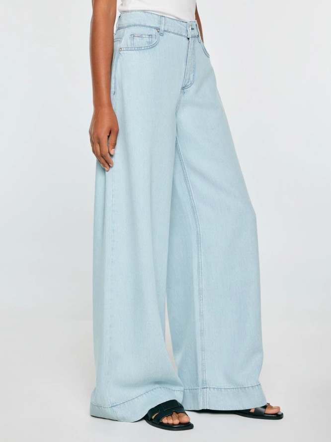 spodnie damskie jeansowe wide niebieskie colette 163