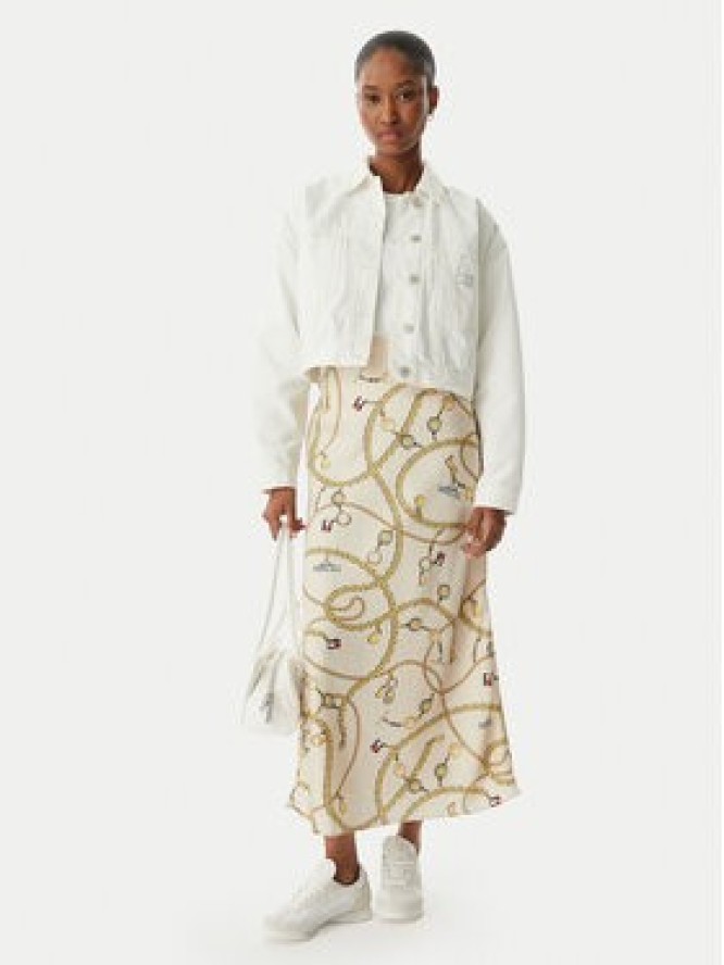 Tommy Jeans Spódnica maxi Chain Print DW0DW22298 Beżowy jasny Slim Fit