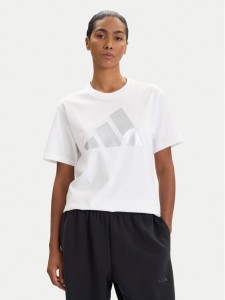 adidas T-Shirt Holiday Metallic Graphic JM4427 Biały Regular Fit