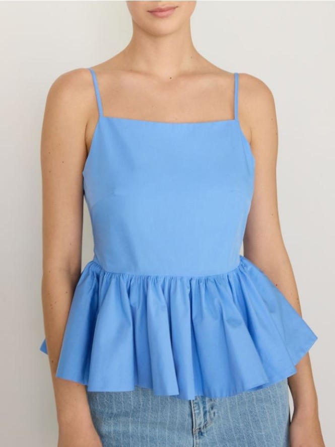 Top z baskinką - niebieski