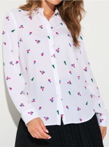 Świąteczna koszula z nadrukiem aut, prezentów i choinek - biały