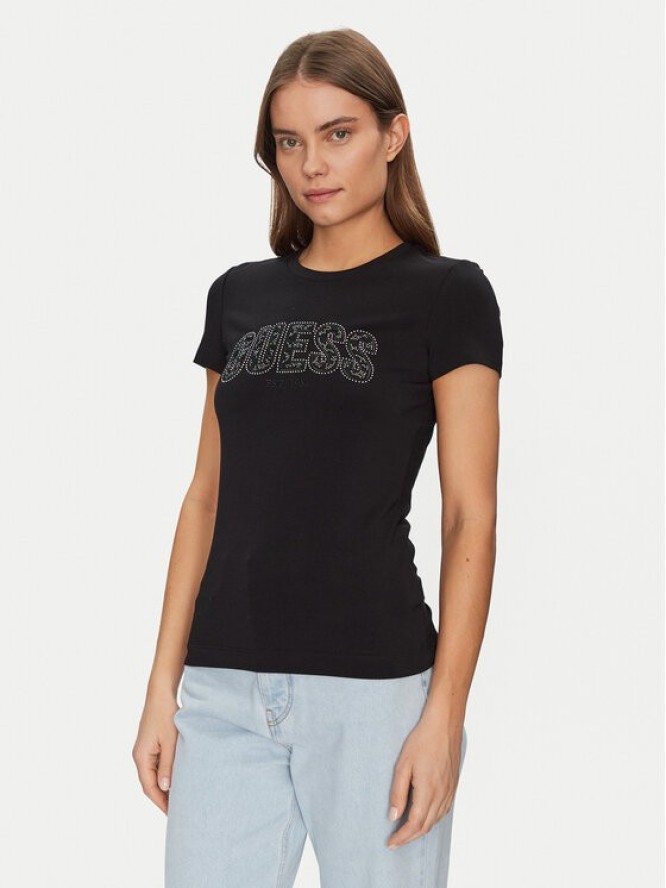 Guess T-Shirt W5GI04 J1314 Czarny Slim Fit