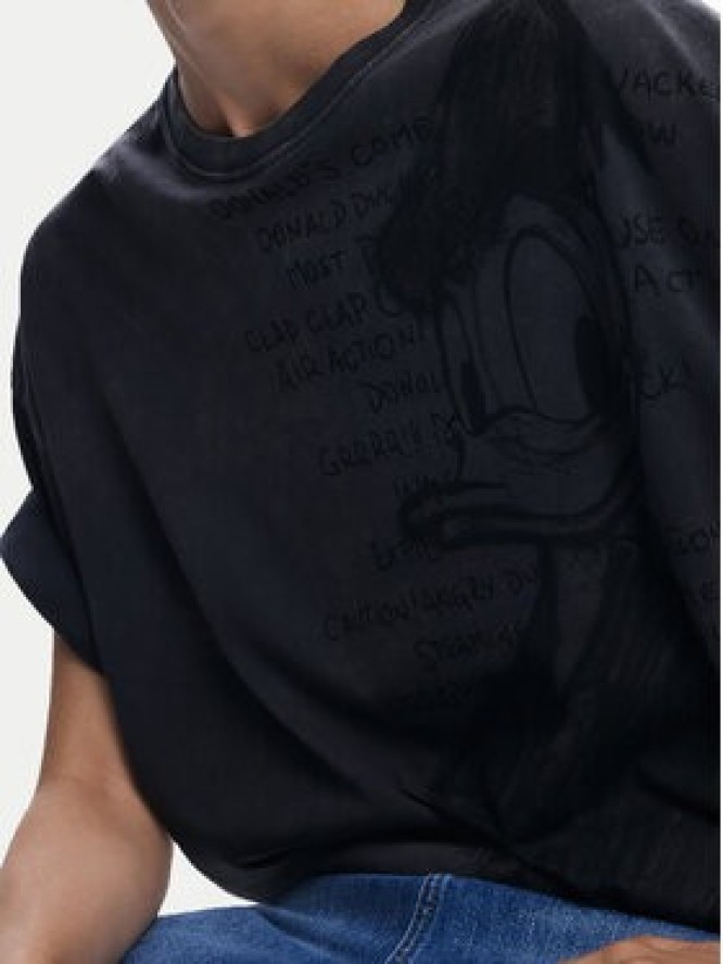 Desigual T-Shirt Donald 25SWTKAH Szary Loose Fit
