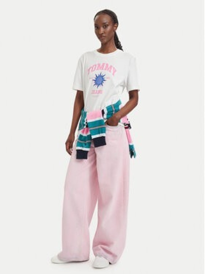 Tommy Jeans T-Shirt Novelty DW0DW23159 Biały Relaxed Fit