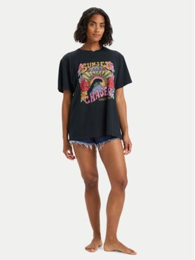 Roxy T-Shirt ERJZT06023 Czarny Regular Fit