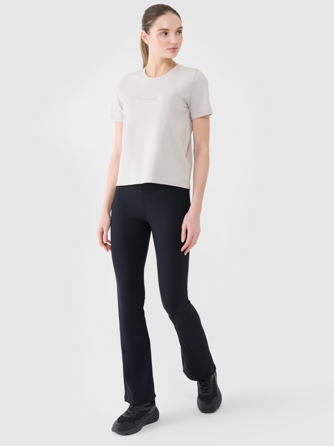 4F T-shirt regular z nadrukiem damski - szary S