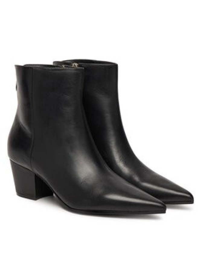 Guess Botki FLFHAL LEA10 Czarny