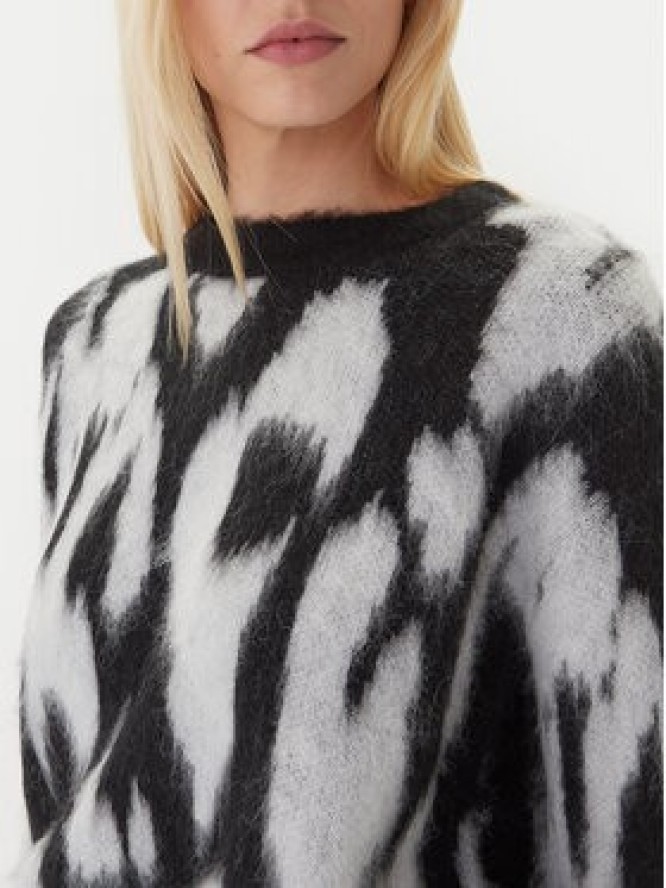 Calvin Klein Sweter Brushed Hairy LV044D343G Czarny Regular Fit