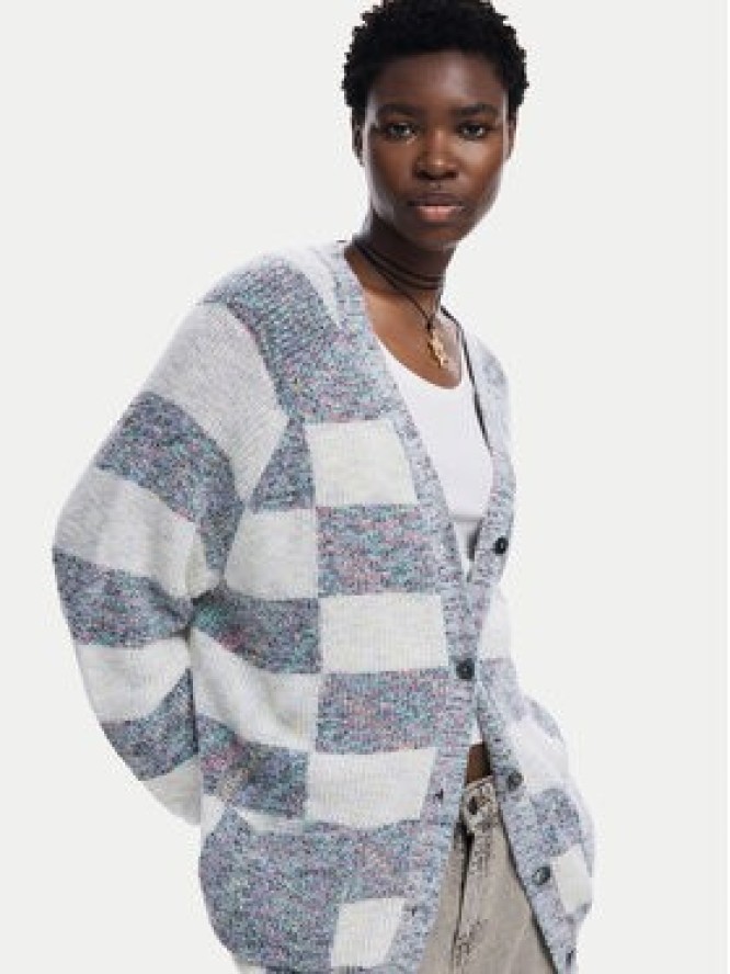 Desigual Kardigan Oxford 24WWJF70 Beżowy Regular Fit