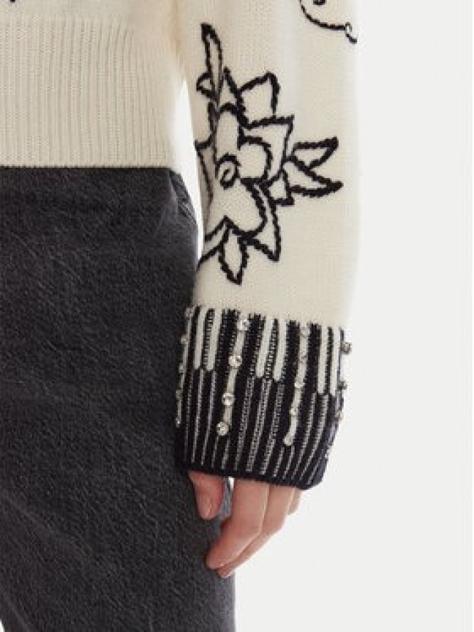 PINKO Sweter Andros 105427 A2PK Écru Regular Fit