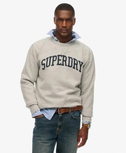 superdry Bluza Athletic Essentials Crew z bawełny – szary melanż