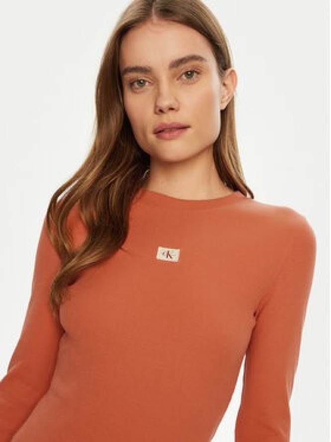 Calvin Klein Jeans Sukienka codzienna J20J225112 Pomarańczowy Slim Fit