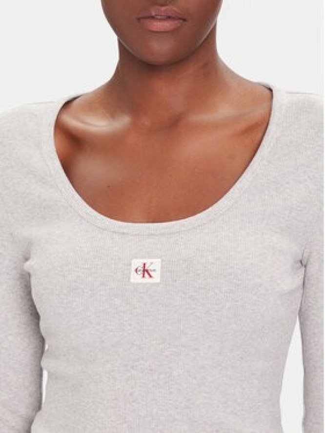 Calvin Klein Jeans Bluzka LV047D218G Szary Slim Fit