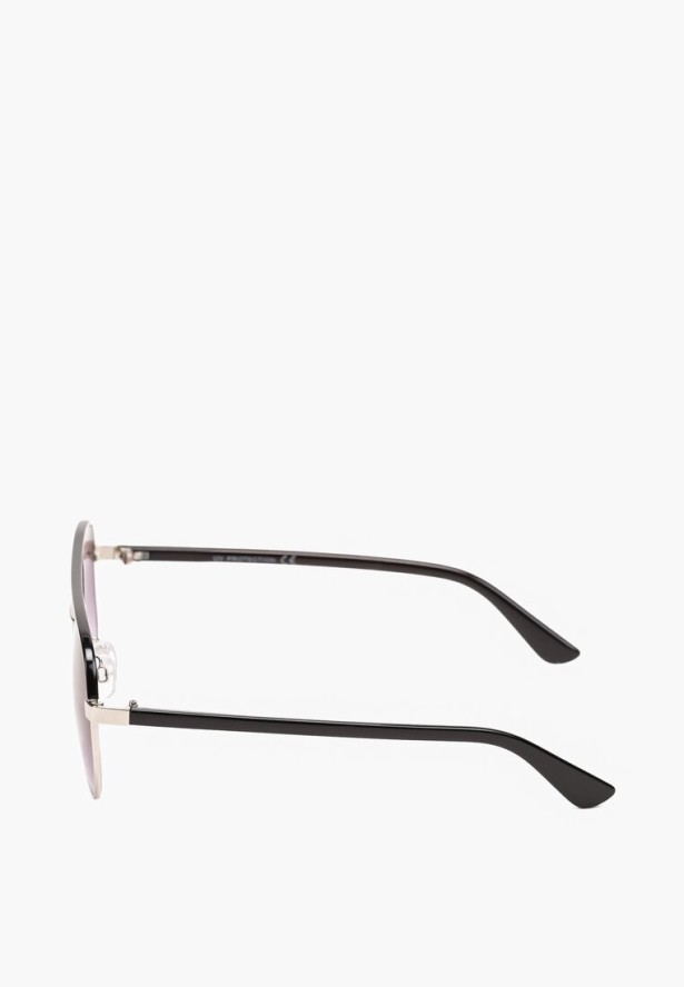 Czarno-Srebrne Okulary Przeciwsłoneczne Pilotki Corvilla