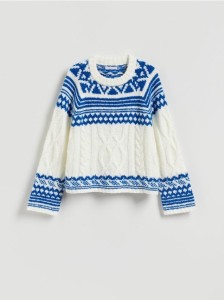 Sweter z nordyckim wzorem - wielobarwny