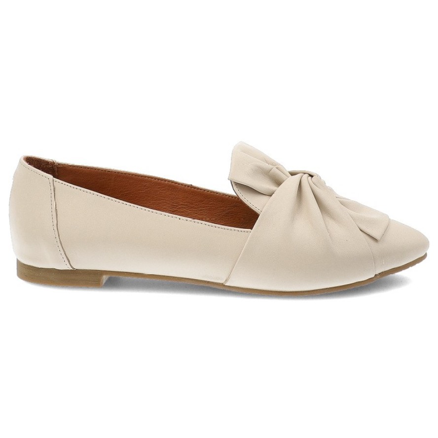 Beżowe Baleriny Ravini Eleganckie Obuwie Damskie