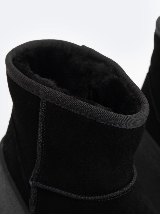 śniegowce damskie ze skóry naturalnej czarne OO274A213 906