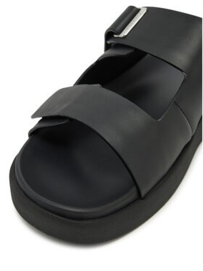 Calvin Klein Sandały Flat Adj Slide Eyelet HW0HW02489 Czarny