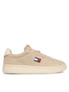 Tommy Jeans Sneakersy Logo Suede Archive EN02985 Beżowy