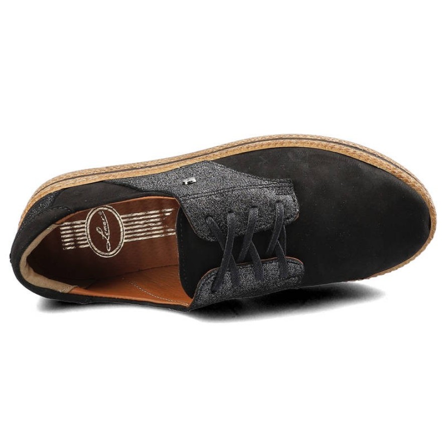 Półbuty damskie Lemar, z naturalnej skóry z miękką cholewką wsuwanym krojem i delikatnym wycięciem w przedniej części oraz elastyczną podeszwą, czarn