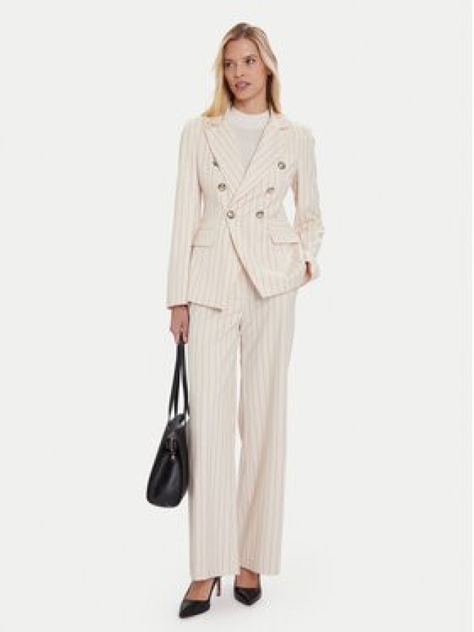 Maryley Spodnie materiałowe 25IB598/M17/35PA Écru Regular Fit