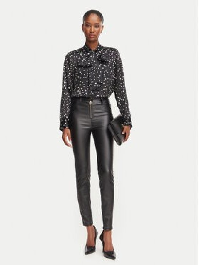 Rinascimento Spodnie z imitacji skóry CFC0130092003 Czarny Slim Fit