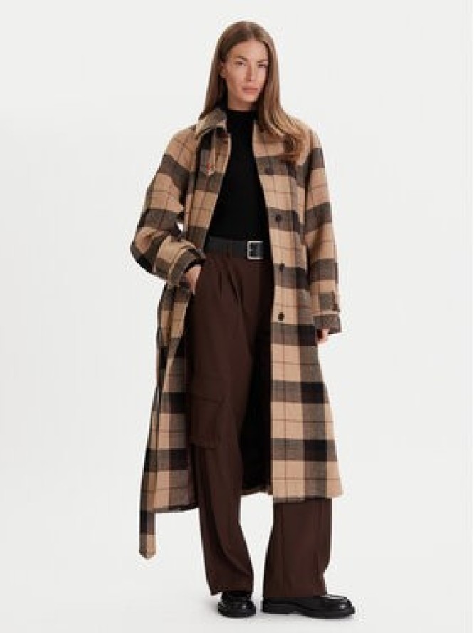 Tommy Hilfiger Płaszcz wełniany WW0WW46870 Beżowy Relaxed Fit