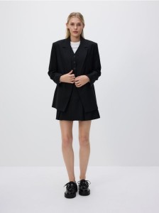 Plisowane spódnico-szorty - czarny