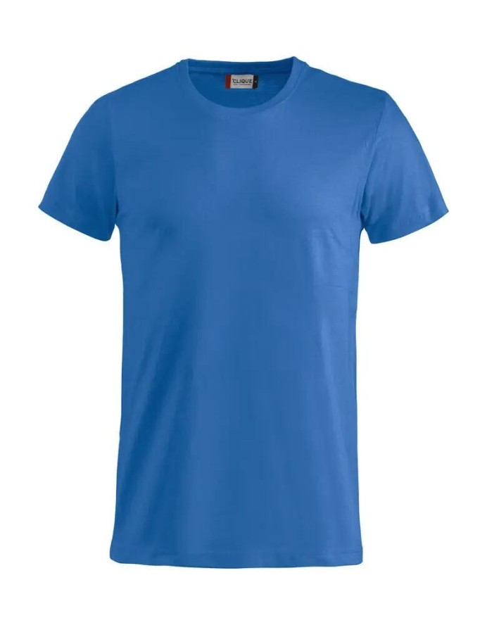 clique Basic-T Junior T-shirt bawełniana z prążkowanym kołnierzem – royal blue