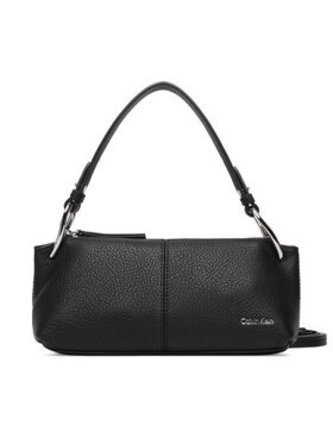 Calvin Klein Torebka Slouchy Leather Small Conv Bag LV04F3659G Czarny