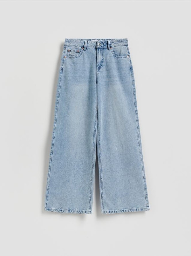 Jeansy wide leg - niebieski