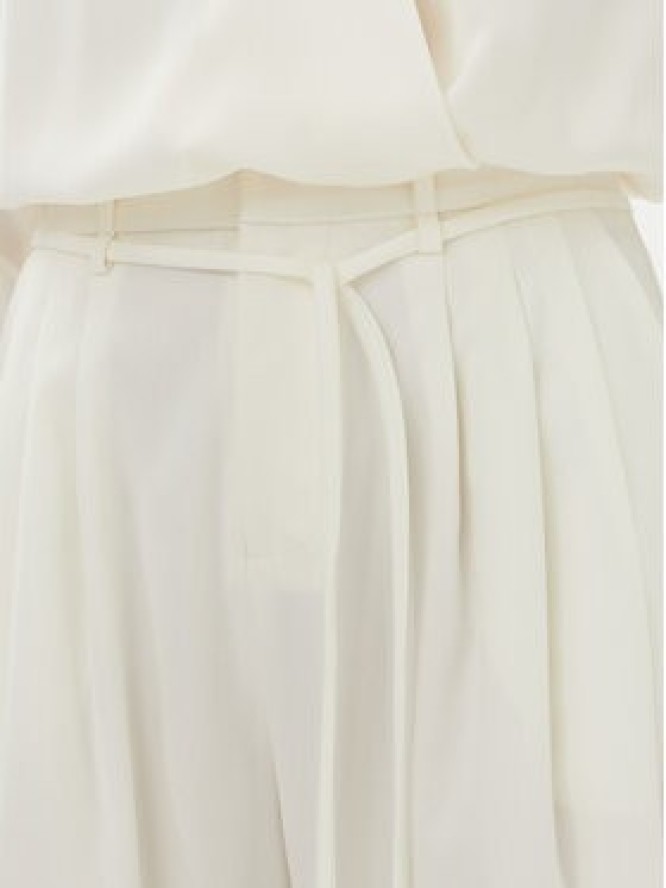 Eleh Spodnie palazzo ESS250005 Écru Regular Fit