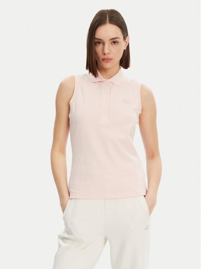 Lacoste Polo PF5445 Różowy Slim Fit
