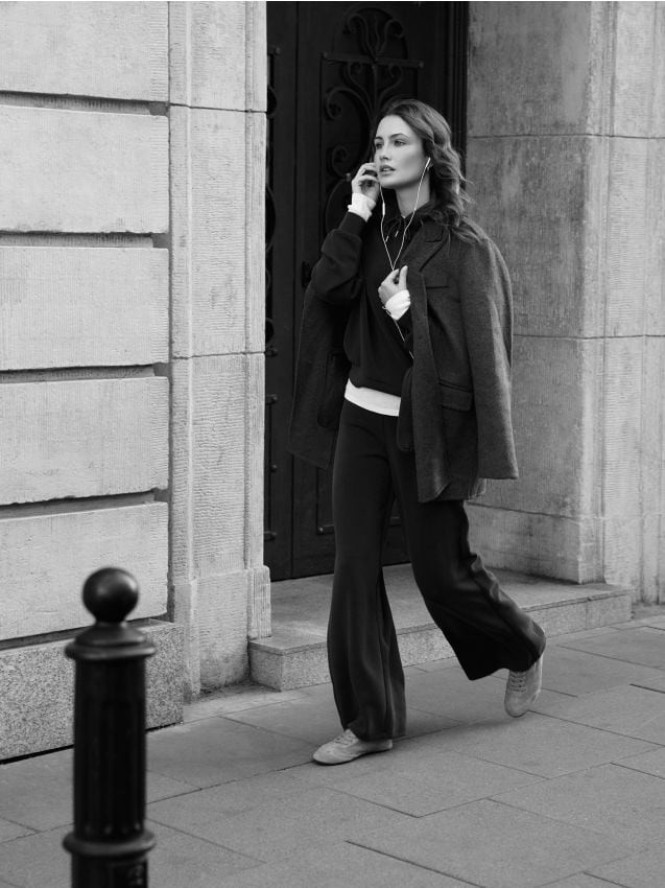 Marynarka oversize z wełną - ciemnoszary