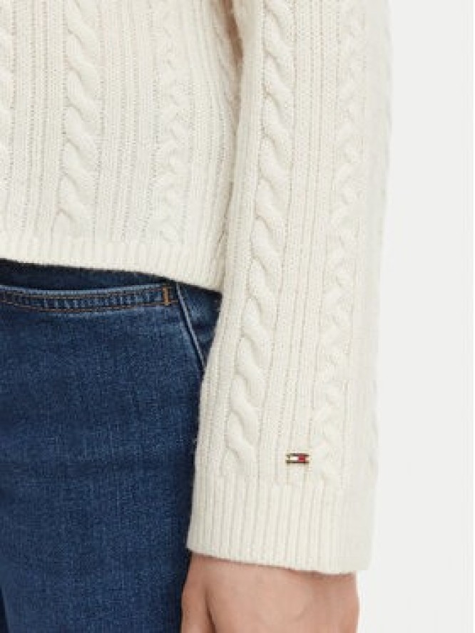 Tommy Hilfiger Sweter WW0WW52222 Kremowy Regular Fit