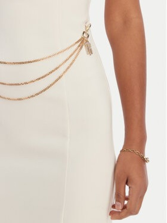 Fracomina Sukienka koktajlowa FR26SD2017W42901 Écru Slim Fit