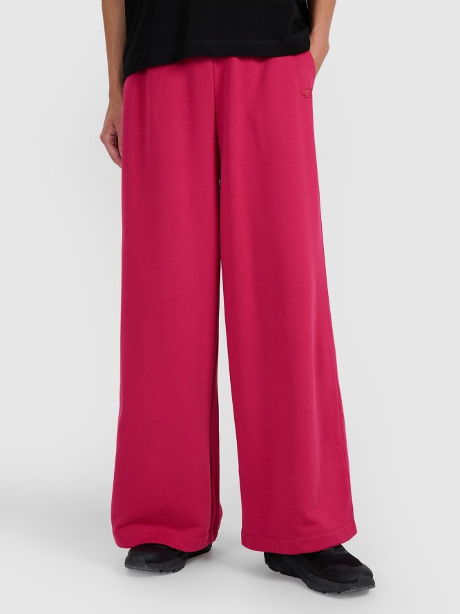 4F Spodnie dresowe z szerokimi nogawkami damskie - różowe XXL