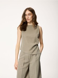 Bluzka z lyocellem - warm olive