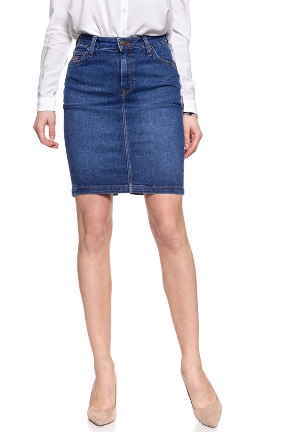 SPÓDNICA JEANSOWA LEE HIGH WAIST SKIRT TRUE BLUE L38QROPB 112108313